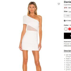 NWT Superdown Danielle Mini Dress Chic White One-Shoulder Dress